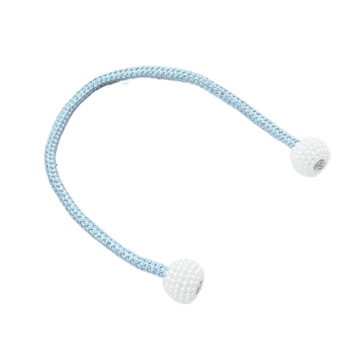 GFDSGRE Vorhang Raffhalter 2 Stück Magnete Vorhangklemmen Vorhanghalter Pompom Raffhalter Magnetclips Hängende Kugeln Raffhalter Wohnkultur Vorhangzubehör Raffhalter FüR VorhäNge(Lake Blue) von GFDSGRE