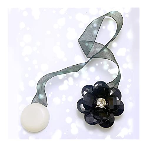 GFDSGRE Vorhang Raffhalter 2 stücke Fensterhalter Tragbare Vorhang Clips Vorhang Schnalle Blume Form Magnetische Raffbacks Vorhänge Fenster Dekor Wohnaccessoires Raffhalter FüR VorhäNge(Noir) von GFDSGRE
