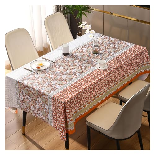 Tischdecke PVC-Tischdecke No-wash Ölbeständig Wasserdicht Anti Verbrühung Französisch Rechteckig Esstisch Tischdecke Couchtisch Matte Tischdecke Atmosphäre Schreibtischmatte(3.120x120cm) von GFHTRELY