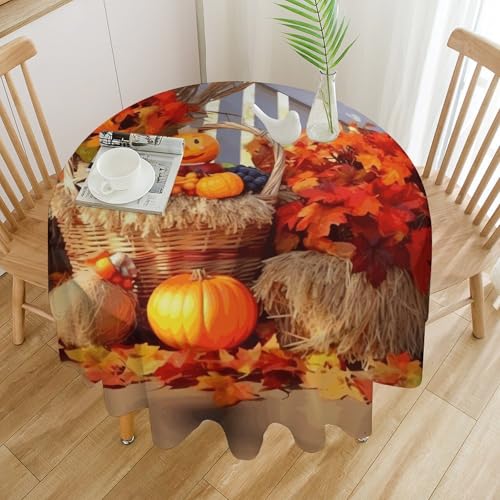 Tischdecke, rund, 127 x 127 cm, waschbar, knitterfrei, Tischdecken für Küchentisch, dekorativer Stoff, wasserdicht, Tischdecken für Camping, Picknick, 127 x 127 cm Tischdecke, rund, 127 x 127 cm, waschbar, knitterfrei, Tischdecken für Küchentisch, dekorativer Stoff, wasserdicht, Tischdecken für Camping, Picknick, 127 x 127 cm von GFLFMXZW