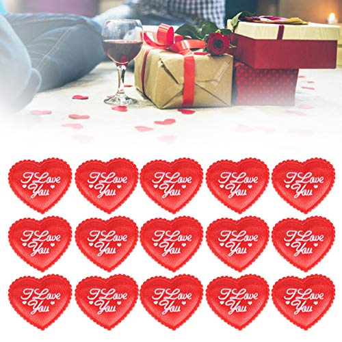 400 Stück Rote Herzförmige Blütenblätter aus Stoff, Bedruckt, Valentinstag-Konfetti, Hochzeit, Valentinstag, Dekoration, Party-Versorgung von GFRGFH