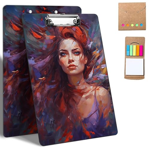 GFRGTFHYT Kunststoff-Klemmbretter, 9 x 12,5 cm Klemmbretter mit flachem Profil-Clip, niedliches Klemmbrett, A4, Briefgröße mit Notizen für Klassenzimmer, Büro, Studenten, Frauen, Aquarell-Kunst-Frau GFRGTFHYT Kunststoff-Klemmbretter, 9 x 12,5 cm Klemmbretter mit flachem Profil-Clip, niedliches Klemmbrett, A4, Briefgröße mit Notizen für Klassenzimmer, Büro, Studenten, Frauen, Aquarell-Kunst-Frau von GFRGTFHYT