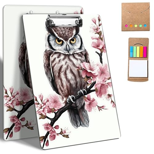 GFRGTFHYT Kunststoff-Klemmbretter, 9 x 12,5 cm Klemmbretter mit flachem Profil-Clip, niedliches Klemmbrett, A4, Briefgröße mit Notizen für Klassenzimmer, Büro, Studenten, Frauen, Kinder, Kunsteule GFRGTFHYT Kunststoff-Klemmbretter, 9 x 12,5 cm Klemmbretter mit flachem Profil-Clip, niedliches Klemmbrett, A4, Briefgröße mit Notizen für Klassenzimmer, Büro, Studenten, Frauen, Kinder, Kunsteule von GFRGTFHYT