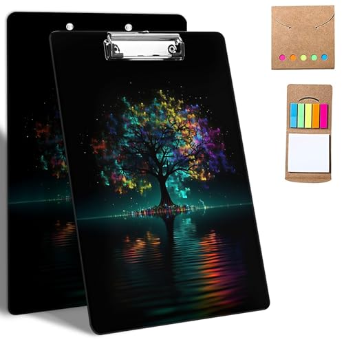 GFRGTFHYT Kunststoff-Klemmbretter, 9 x 12,5 cm Klemmbretter mit flachem Profil-Clip, niedliches Klemmbrett, A4, Briefgröße mit Notizen für Klassenzimmer, Büro, Studenten, Frauen, Kinder, Kunstbaum GFRGTFHYT Kunststoff-Klemmbretter, 9 x 12,5 cm Klemmbretter mit flachem Profil-Clip, niedliches Klemmbrett, A4, Briefgröße mit Notizen für Klassenzimmer, Büro, Studenten, Frauen, Kinder, Kunstbaum von GFRGTFHYT