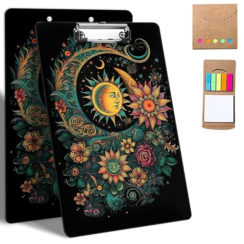 GFRGTFHYT Kunststoff-Klemmbretter, 9 x 12,5 cm Klemmbretter mit flachem Profil-Clip, niedliches Klemmbrett, A4, Briefgröße mit Notizen für Klassenzimmer, Büro, Studenten, Frauen, Kinder, Sonne, Mond GFRGTFHYT Kunststoff-Klemmbretter, 9 x 12,5 cm Klemmbretter mit flachem Profil-Clip, niedliches Klemmbrett, A4, Briefgröße mit Notizen für Klassenzimmer, Büro, Studenten, Frauen, Kinder, Sonne, Mond von GFRGTFHYT