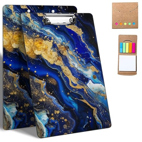 GFRGTFHYT Kunststoff-Klemmbretter, 9 x 12,5 cm Klemmbretter mit flachem Profil-Clip, niedliches Klemmbrett, A4, Briefgröße mit Notizen für Klassenzimmer, Büro, Studenten, Frauen, Kinder, blauer Marmor GFRGTFHYT Kunststoff-Klemmbretter, 9 x 12,5 cm Klemmbretter mit flachem Profil-Clip, niedliches Klemmbrett, A4, Briefgröße mit Notizen für Klassenzimmer, Büro, Studenten, Frauen, Kinder, blauer Marmor von GFRGTFHYT