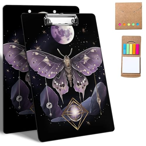 GFRGTFHYT Kunststoff-Klemmbretter, 9 x 12,5 cm Klemmbretter mit flachem Profil-Clip, niedliches Klemmbrett, A4, Briefgröße mit Notizen für Klassenzimmer, Büro, Studenten, Frauen, Motte, Mond GFRGTFHYT Kunststoff-Klemmbretter, 9 x 12,5 cm Klemmbretter mit flachem Profil-Clip, niedliches Klemmbrett, A4, Briefgröße mit Notizen für Klassenzimmer, Büro, Studenten, Frauen, Motte, Mond von GFRGTFHYT