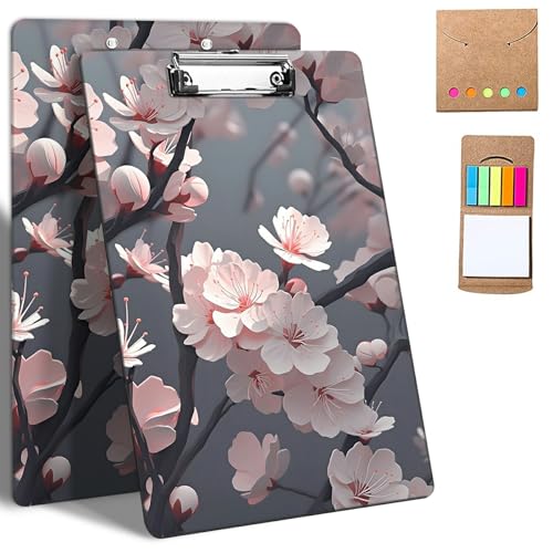 GFRGTFHYT Kunststoff-Klemmbretter, 9 x 12,5 cm Klemmbretter mit niedrigem Profil-Clip, niedliches Klemmbrett, A4, Briefgröße mit Notizen für Klassenzimmer, Büro, Studenten, Frauen, Pflaumenblütenkunst GFRGTFHYT Kunststoff-Klemmbretter, 9 x 12,5 cm Klemmbretter mit niedrigem Profil-Clip, niedliches Klemmbrett, A4, Briefgröße mit Notizen für Klassenzimmer, Büro, Studenten, Frauen, Pflaumenblütenkunst von GFRGTFHYT