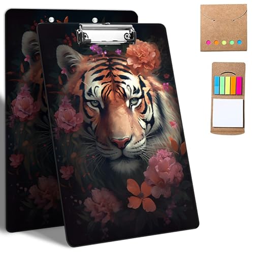 GFRGTFHYT Kunststoff-Klemmbretter, 9 x 12,5 cm Klemmbretter mit niedrigem Profil-Clip, niedliches Klemmbrett, A4, Briefgröße mit Notizen für Klassenzimmer, Büro, Studenten, Frauen, Kinder, Tigerblume GFRGTFHYT Kunststoff-Klemmbretter, 9 x 12,5 cm Klemmbretter mit niedrigem Profil-Clip, niedliches Klemmbrett, A4, Briefgröße mit Notizen für Klassenzimmer, Büro, Studenten, Frauen, Kinder, Tigerblume von GFRGTFHYT