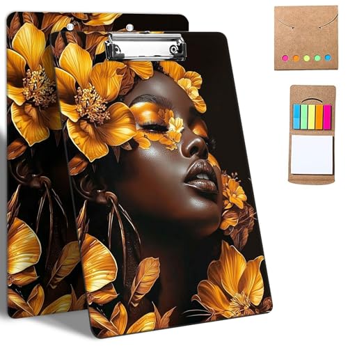 GFRGTFHYT Kunststoff-Klemmbretter mit Notizen, niedliches Klemmbrett mit niedrigem Profil, dekorative Klemmbretter, A4, Briefgröße für Klassenzimmer, Büro, Frauen, Blumen, amerikanische Mädchen, 22,9 GFRGTFHYT Kunststoff-Klemmbretter mit Notizen, niedliches Klemmbrett mit niedrigem Profil, dekorative Klemmbretter, A4, Briefgröße für Klassenzimmer, Büro, Frauen, Blumen, amerikanische Mädchen, 22,9 von GFRGTFHYT