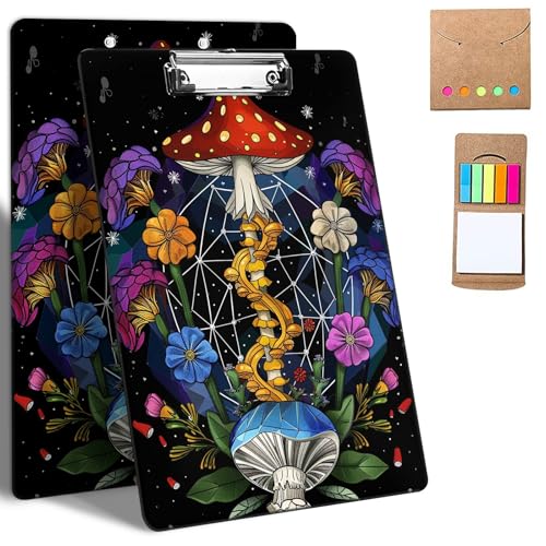 GFRGTFHYT Kunststoff-Klemmbretter mit Notizen, niedliches Klemmbrett mit niedrigem Profil, dekorative Klemmbretter, A4, Briefgröße für Klassenzimmer, Büro, Frauen, Kunst, Pilze, Blume, 22,9 x 32,5 cm GFRGTFHYT Kunststoff-Klemmbretter mit Notizen, niedliches Klemmbrett mit niedrigem Profil, dekorative Klemmbretter, A4, Briefgröße für Klassenzimmer, Büro, Frauen, Kunst, Pilze, Blume, 22,9 x 32,5 cm von GFRGTFHYT