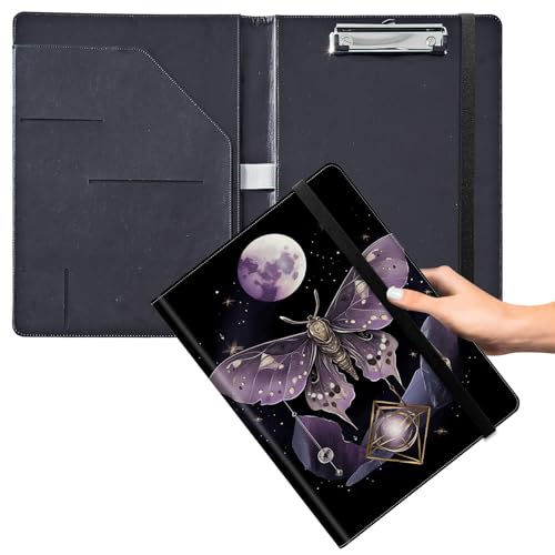 Klemmbrett für Padfolio, mit Visitenkartenhalter, Aufbewahrung, Klemmbrett mit Abdeckung für Rechtsblockhalter, Briefgröße, A4, Schreibblock für Schule, Büro, Klemmbretter, Motte, Mond, Schmetterling Klemmbrett für Padfolio, mit Visitenkartenhalter, Aufbewahrung, Klemmbrett mit Abdeckung für Rechtsblockhalter, Briefgröße, A4, Schreibblock für Schule, Büro, Klemmbretter, Motte, Mond, Schmetterling von GFRGTFHYT