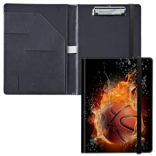 Klemmbrett für Padfolio, mit Visitenkartenhalter, Aufbewahrung, Klemmbrett mit Abdeckung für Rechtsblockhalter, Briefgröße, A4, Schreibblock für Schule, Büro, Klemmbretter, Wasserfeuer, Basketball Klemmbrett für Padfolio, mit Visitenkartenhalter, Aufbewahrung, Klemmbrett mit Abdeckung für Rechtsblockhalter, Briefgröße, A4, Schreibblock für Schule, Büro, Klemmbretter, Wasserfeuer, Basketball von GFRGTFHYT