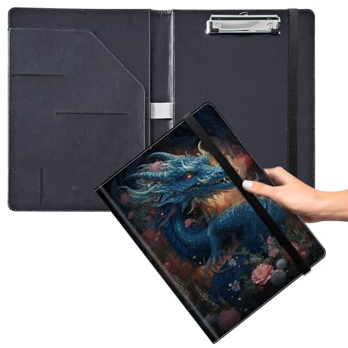 Klemmbrett für Padfolio, mit Visitenkartenhalter, Aufbewahrung, Klemmbrett mit Abdeckung für Rechtsblockhalter, Briefgröße, A4, Schreibblock für Schule, Büro, Konferenz, Klemmbretter, Blumen, Drache Klemmbrett für Padfolio, mit Visitenkartenhalter, Aufbewahrung, Klemmbrett mit Abdeckung für Rechtsblockhalter, Briefgröße, A4, Schreibblock für Schule, Büro, Konferenz, Klemmbretter, Blumen, Drache von GFRGTFHYT
