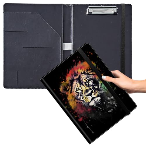 Klemmbrett für Padfolio, mit Visitenkartenhalter, Aufbewahrung, Klemmbrett mit Abdeckung für Rechtsblockhalter, Briefgröße, A4, Schreibblock für Schule, Büro, Konferenz-Klemmbretter, Aquarell-Löwen Klemmbrett für Padfolio, mit Visitenkartenhalter, Aufbewahrung, Klemmbrett mit Abdeckung für Rechtsblockhalter, Briefgröße, A4, Schreibblock für Schule, Büro, Konferenz-Klemmbretter, Aquarell-Löwen von GFRGTFHYT