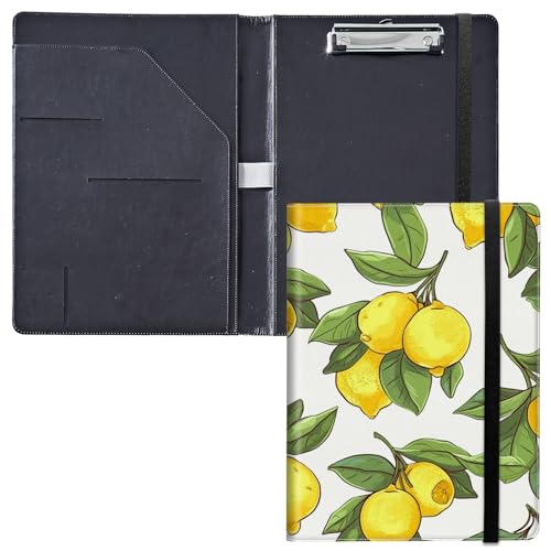 Klemmbrett für Padfolio, mit Visitenkartenhalter, Aufbewahrung, Klemmbrett mit Abdeckung für Rechtsblockhalter, Briefgröße, A4, Schreibblock für Schule, Büro, Konferenz-Klemmbretter, Zitronen Klemmbrett für Padfolio, mit Visitenkartenhalter, Aufbewahrung, Klemmbrett mit Abdeckung für Rechtsblockhalter, Briefgröße, A4, Schreibblock für Schule, Büro, Konferenz-Klemmbretter, Zitronen von GFRGTFHYT