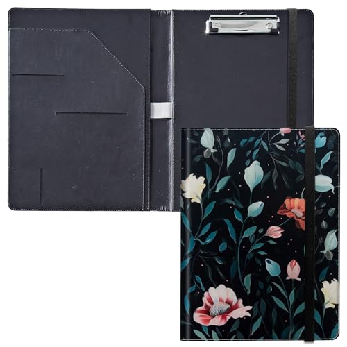 Klemmbrett für Padfolio, mit Visitenkartenhalter, Aufbewahrung, Klemmbrett mit Abdeckung für Rechtsblockhalter, Briefgröße, A4, Schreibblock für Schule, Büro, Konferenzen, Klemmbretter, Kunstblume Klemmbrett für Padfolio, mit Visitenkartenhalter, Aufbewahrung, Klemmbrett mit Abdeckung für Rechtsblockhalter, Briefgröße, A4, Schreibblock für Schule, Büro, Konferenzen, Klemmbretter, Kunstblume von GFRGTFHYT