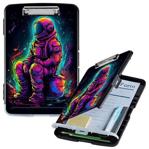 Klemmbrett mit Aufbewahrung, Aquarell, Space Mans, hohe Kapazität, Aufbewahrung, Klemmbrett mit Stifthalter, seitliche Öffnung, Kunststoff-Klemmbretter, strapazierfähig, Still-Klemmbretter, faltbar Klemmbrett mit Aufbewahrung, Aquarell, Space Mans, hohe Kapazität, Aufbewahrung, Klemmbrett mit Stifthalter, seitliche Öffnung, Kunststoff-Klemmbretter, strapazierfähig, Still-Klemmbretter, faltbar von GFRGTFHYT