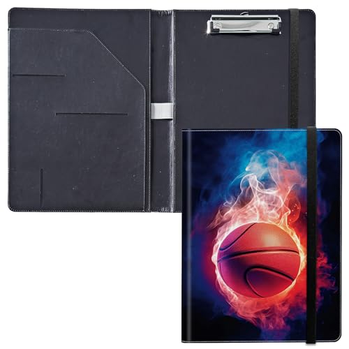 Klemmbrett mit Visitenkartenhalter, Aufbewahrung, Klemmbrett mit Abdeckung für Rechtsblockhalter, Briefgröße, A4, Schreibblock für Schule, Büro, Klemmbretter, Wasserfeuer, Basketbälle Klemmbrett mit Visitenkartenhalter, Aufbewahrung, Klemmbrett mit Abdeckung für Rechtsblockhalter, Briefgröße, A4, Schreibblock für Schule, Büro, Klemmbretter, Wasserfeuer, Basketbälle von GFRGTFHYT