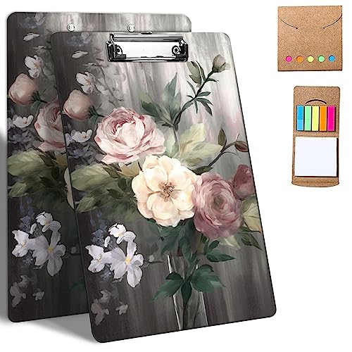 Kunststoff-Klemmbretter, 9 x 12,5 cm Klemmbretter mit flachem Profil-Clip, niedliches Klemmbrett, A4, Briefgröße für Klassenzimmer, Büro, Studenten, Frauen, Kinder, mit Notizen, Kunstblumen Kunststoff-Klemmbretter, 9 x 12,5 cm Klemmbretter mit flachem Profil-Clip, niedliches Klemmbrett, A4, Briefgröße für Klassenzimmer, Büro, Studenten, Frauen, Kinder, mit Notizen, Kunstblumen von GFRGTFHYT