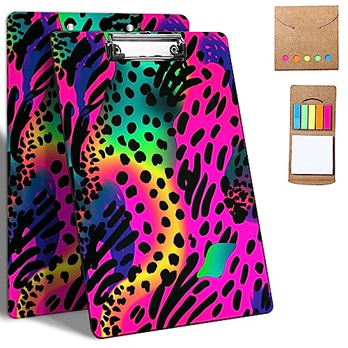 Kunststoff-Klemmbretter, 9 x 12,5 cm Klemmbretter mit flachem Profil-Clip, niedliches Klemmbrett, A4, Briefgröße für Klassenzimmer, Büro, Studenten, Frauen, Kinder, mit Notizen, Leopardenmuster Kunststoff-Klemmbretter, 9 x 12,5 cm Klemmbretter mit flachem Profil-Clip, niedliches Klemmbrett, A4, Briefgröße für Klassenzimmer, Büro, Studenten, Frauen, Kinder, mit Notizen, Leopardenmuster von GFRGTFHYT