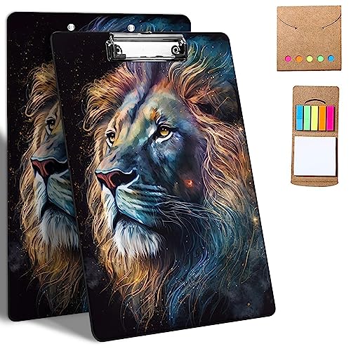 Kunststoff-Klemmbretter, 9 x 12,5 cm Klemmbretter mit flachem Profil-Clip, niedliches Klemmbrett, A4, Briefgröße für Klassenzimmer, Büro, Studenten, Frauen, Kinder, mit Notizen, Löwen-Galaxie Kunststoff-Klemmbretter, 9 x 12,5 cm Klemmbretter mit flachem Profil-Clip, niedliches Klemmbrett, A4, Briefgröße für Klassenzimmer, Büro, Studenten, Frauen, Kinder, mit Notizen, Löwen-Galaxie von GFRGTFHYT
