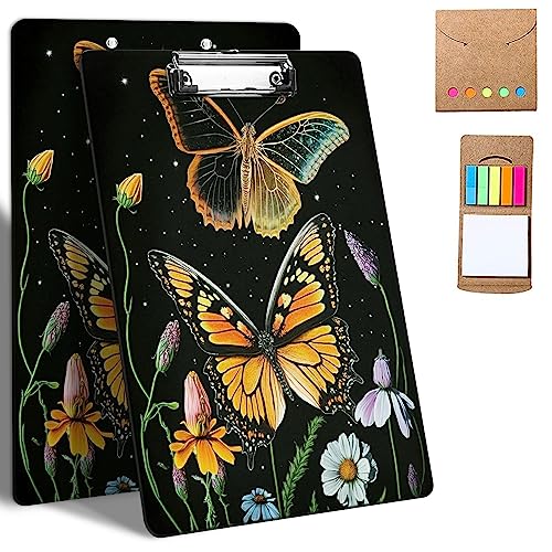 Kunststoff-Klemmbretter, 9 x 12,5 cm Klemmbretter mit flachem Profil-Clip, niedliches Klemmbrett, A4, Briefgröße für Klassenzimmer, Büro, Studenten, Frauen, Kinder, mit Notizen, Schmetterlingen Kunststoff-Klemmbretter, 9 x 12,5 cm Klemmbretter mit flachem Profil-Clip, niedliches Klemmbrett, A4, Briefgröße für Klassenzimmer, Büro, Studenten, Frauen, Kinder, mit Notizen, Schmetterlingen von GFRGTFHYT