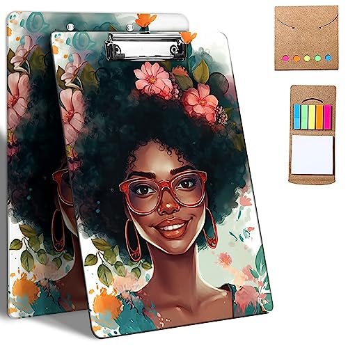 Kunststoff-Klemmbretter, 9 x 12,5 cm Klemmbretter mit flachem Profil-Clip, niedliches Klemmbrett, A4, Briefgröße für Klassenzimmer, Büro, Studenten, Frauen, Kinder, mit Notizen, afrikanisches Kunststoff-Klemmbretter, 9 x 12,5 cm Klemmbretter mit flachem Profil-Clip, niedliches Klemmbrett, A4, Briefgröße für Klassenzimmer, Büro, Studenten, Frauen, Kinder, mit Notizen, afrikanisches von GFRGTFHYT