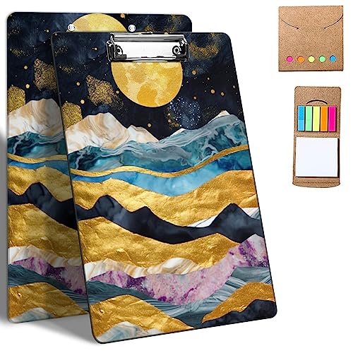 Kunststoff-Klemmbretter, 9 x 12,5 cm Klemmbretter mit niedrigem Profil-Clip, niedliches Klemmbrett, A4, Briefgröße für Klassenzimmer, Büro, Studenten, Frauen, Kinder, mit Notizen, Bergwaldlandschaft Kunststoff-Klemmbretter, 9 x 12,5 cm Klemmbretter mit niedrigem Profil-Clip, niedliches Klemmbrett, A4, Briefgröße für Klassenzimmer, Büro, Studenten, Frauen, Kinder, mit Notizen, Bergwaldlandschaft von GFRGTFHYT