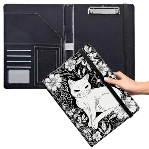 for Padfolio, Klemmbrett, Ordner, Portfolio für Männer und Frauen, PU-Leder-Klemmbretter mit Aufbewahrungsabdeckung für Rechtsblockhalter, Briefgröße, A4, Schreibblock für Büro, Notizblock von GFRGTFHYT