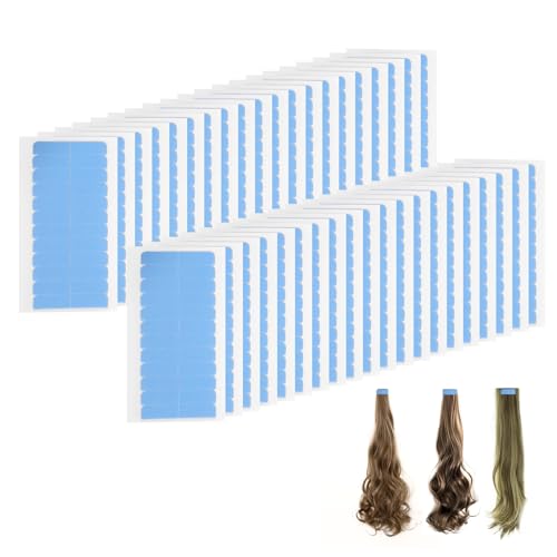 480 Stück Tape Extensions Kleber, Tapes Klebestreifen Extensions Tape Kleber Extensions Extra Stark Tape Extensions Echthaar for Echthaar Extensions Hair Weft (Blau) von GFUEIGJ