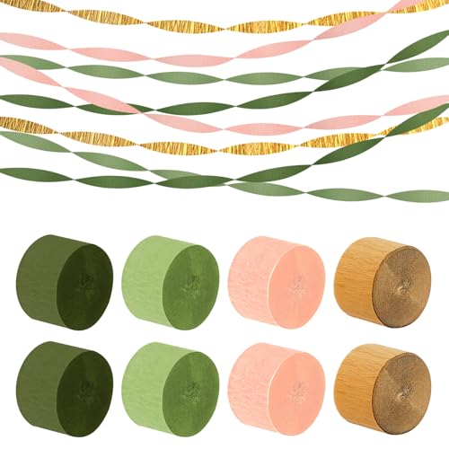 Krepppapier Luftschlangen 8 Rollen 25m Krepppapier Rollen 4 Farben Krepppapier Grün Moosgrün Rosa Gold Krepppapier Pastell kreppbänder für Hochzeit Party Feier Dekoration Krepppapier Luftschlangen 8 Rollen 25m Krepppapier Rollen 4 Farben Krepppapier Grün Moosgrün Rosa Gold Krepppapier Pastell kreppbänder für Hochzeit Party Feier Dekoration von GFUEIGJ