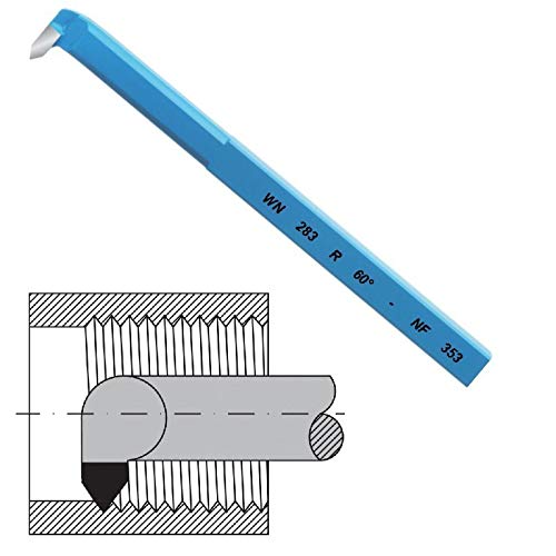 Gewindedrehmeißel Innen 60° Drehstahl Ø 10 x 10 mm quadratisch P20 HM-bestückt - WN 283 NF 353 von GG