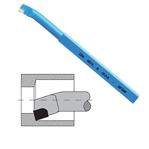 Innen- Drehmeißel Drehstahl Ø 10 x 10 mm quadratisch P20 HM-bestückt DIN 4973 ISO 8 von GG