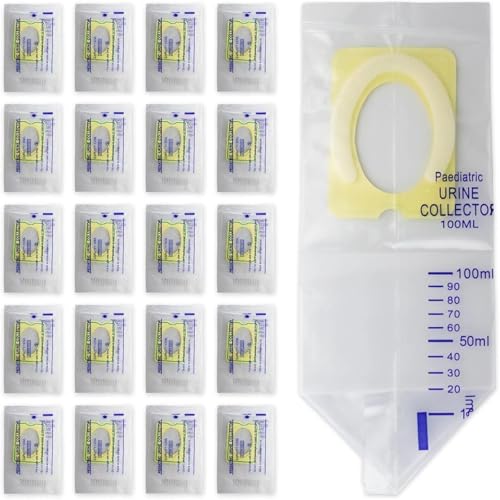 GGAUBAIFI 20 Stück pädiatrische Urinbeutel-Sammler, Einweg-Baby-Urinbeutel, einzeln, auslaufsicherer Baby-Urin mit Klebefläche, 100 ml von GGAUBAIFI