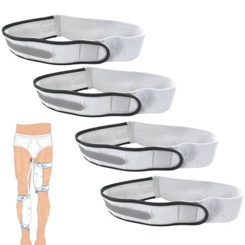 GGAUBAIFI 4 Stcs Grauer Katheterhalter Urin Entwässerungsbeutel Beinbandband Gurte Anti Slip Harn Katheter Beutel Beinhalter Elastischer Foley, 2 x 23,6 Zoll von GGAUBAIFI