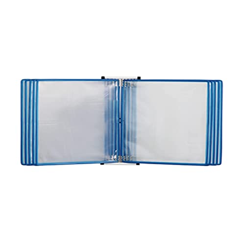 Flip-File-Halter, an der Wand montiertes Poster-Flip-Book-Display, 10-Taschen-Wandreferenz-Organizer mit leicht zu ladenden Taschen for 20 Blatt (rot)(Parent,Blue) von GGFFJ