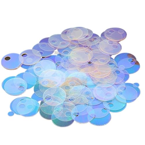 Pailletten for Basteln, 2 cm 3 cm Stickpailletten, flache runde lose PVC-Pailletten(Clear) von GGFFJ