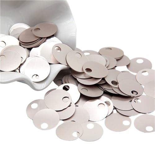 Pailletten for Basteln, 20 mm große, runde, lose Paillette mit großem Loch, flache PVC-Pailletten for Kleidungsstücke, Zubehör, 10 g(Champagne) von GGFFJ