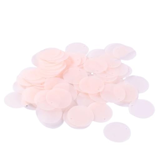 Pailletten for Basteln, 200 Stück runde, matte, polierte PVC-Pailletten, 12 mm matte, goldene Pailletten(Matte Light Pink) von GGFFJ