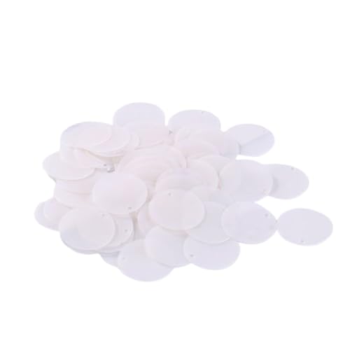 Pailletten for Basteln, 200 Stück runde, matte, polierte PVC-Pailletten, 12 mm matte, goldene Pailletten(Matte White) von GGFFJ