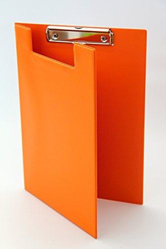 Aufklappbare Klemmbrettmappe Portfolioklemmbrett DIN A4 orange aus Made in Germany von ggm