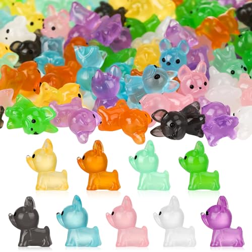 GGSTDDUP 90 Stück leuchtende Mini-Hundefiguren aus Kunstharz, Miniatur-Hundefiguren, niedliche kleine Hundefiguren, Statuen, leuchten im Dunkeln, Basteln, Kuchendekoration, kleines Zuhause für GGSTDDUP 90 Stück leuchtende Mini-Hundefiguren aus Kunstharz, Miniatur-Hundefiguren, niedliche kleine Hundefiguren, Statuen, leuchten im Dunkeln, Basteln, Kuchendekoration, kleines Zuhause für von GGSTDDUP