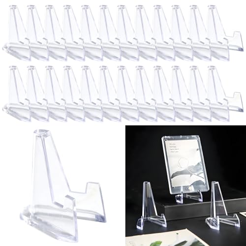 GGTTNRT 25 Stück Kartenständer Mini Staffelei, Transparent Acryl Ständer, für Münzhalter, Kartenaufsteller, Medaillen, Taschenuhren (58mm) von GGTTNRT