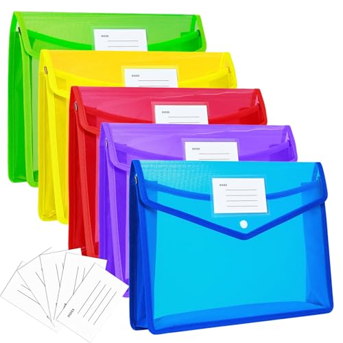 GGTTNRT 5 Stück Dokumententasche A4 Wasserdichte Dokumententasche Mit Druckknopf Kunststoff Sammelmappe Umschlag Mappe Transparent Dokumentenmappe A4 Projektmappen, für Reise Büro Schule GGTTNRT 5 Stück Dokumententasche A4 Wasserdichte Dokumententasche Mit Druckknopf Kunststoff Sammelmappe Umschlag Mappe Transparent Dokumentenmappe A4 Projektmappen, für Reise Büro Schule von GGTTNRT