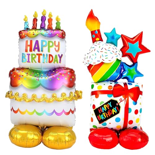 GGTTNRT Happy Birthday Luftballon Stehend Großformat Folienballon Geburtstagsdeko Torten und Geschenk Luftballons Geburtstag Deko Kindergeburtstag, für Junge Mädchen Und Erwachsene GGTTNRT Happy Birthday Luftballon Stehend Großformat Folienballon Geburtstagsdeko Torten und Geschenk Luftballons Geburtstag Deko Kindergeburtstag, für Junge Mädchen Und Erwachsene von GGTTNRT