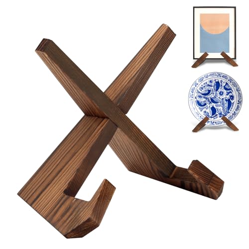 GGTTNRT Tellerständer Holz, Buchständer, Kochbuchhalter, Tellerhalter, Bilderrahmen Ständer, für Vintage Holz Dekorative Ständer (6.5 Zoll) von GGTTNRT