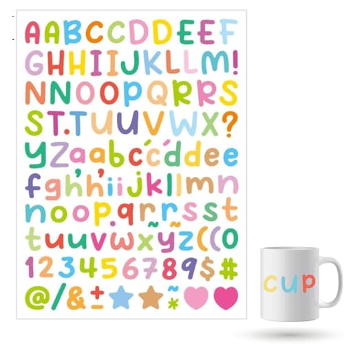 10 Bögen Buchstabenaufkleber Alphabetaufkleber, Alphabetnummernaufkleber Bunte Buchstaben- und Zahlenaufkleber Selbstklebende Buchstabenaufkleber für Postfach,Adressnummer,DIY Scrapbooking von GGUFAY