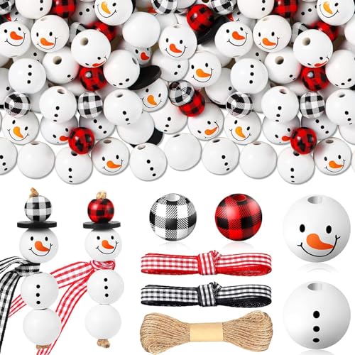 GGXDH 183 Stück Holzperlen Weihnachten mit Loch, Holz Weihnachtsperlen Holzkugeln Set zum Basteln, Weihnachten Schneemann Perlen zum Auffädeln Girlanden Party Dekor DIY Armbänder Weihnachtsdeko GGXDH 183 Stück Holzperlen Weihnachten mit Loch, Holz Weihnachtsperlen Holzkugeln Set zum Basteln, Weihnachten Schneemann Perlen zum Auffädeln Girlanden Party Dekor DIY Armbänder Weihnachtsdeko von GGXDH
