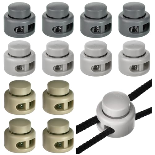 GGXZHT 12 Stück Kordelstopper, 2-Loch Schlösser für Kordel, 3 Color Kunststoff-Kordel Verschlüsse, Kordelklemme für Kordelzug-Taschen, Kleidung, Rucksäcke GGXZHT 12 Stück Kordelstopper, 2-Loch Schlösser für Kordel, 3 Color Kunststoff-Kordel Verschlüsse, Kordelklemme für Kordelzug-Taschen, Kleidung, Rucksäcke von GGXZHT